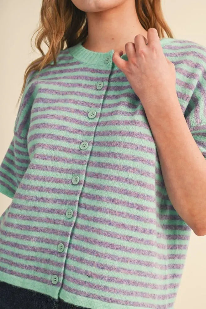 Aqua/Lilac Sweater