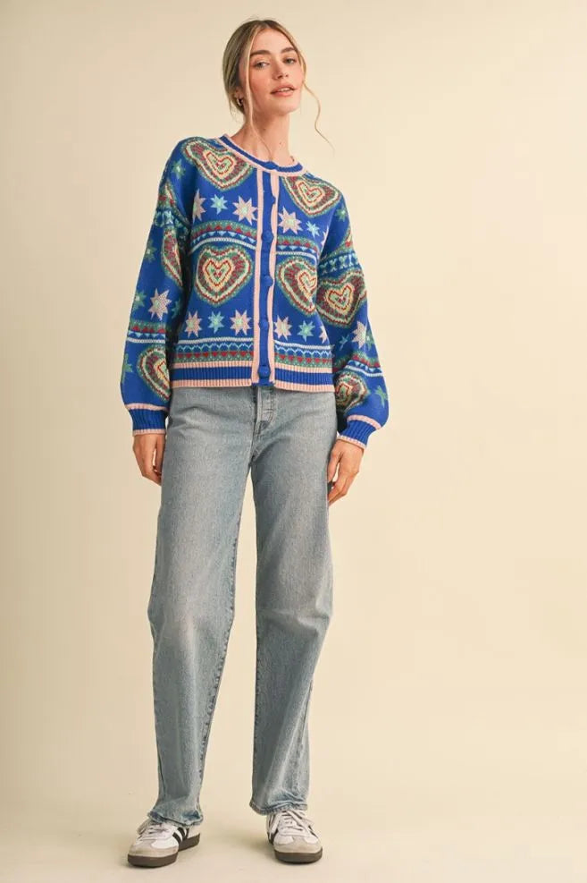 Steel Blue Pink Sweater