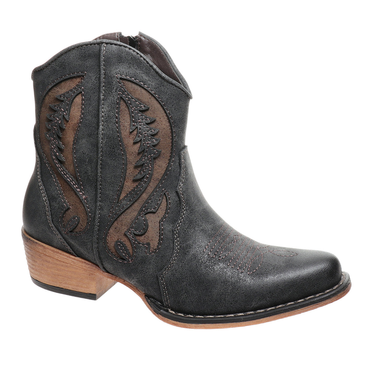 Black Cowboy Bootie