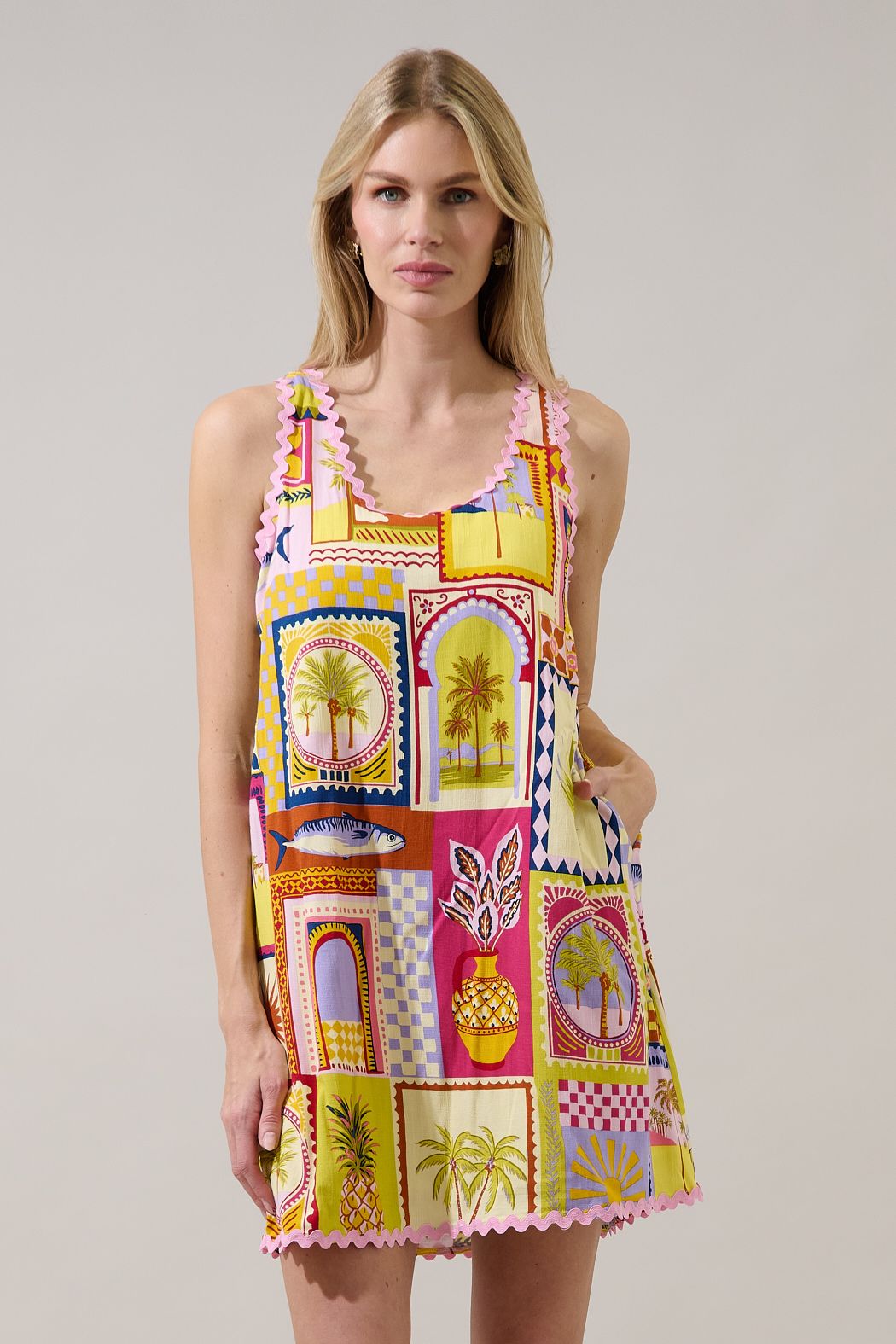 Postcard Shift Mini Dress