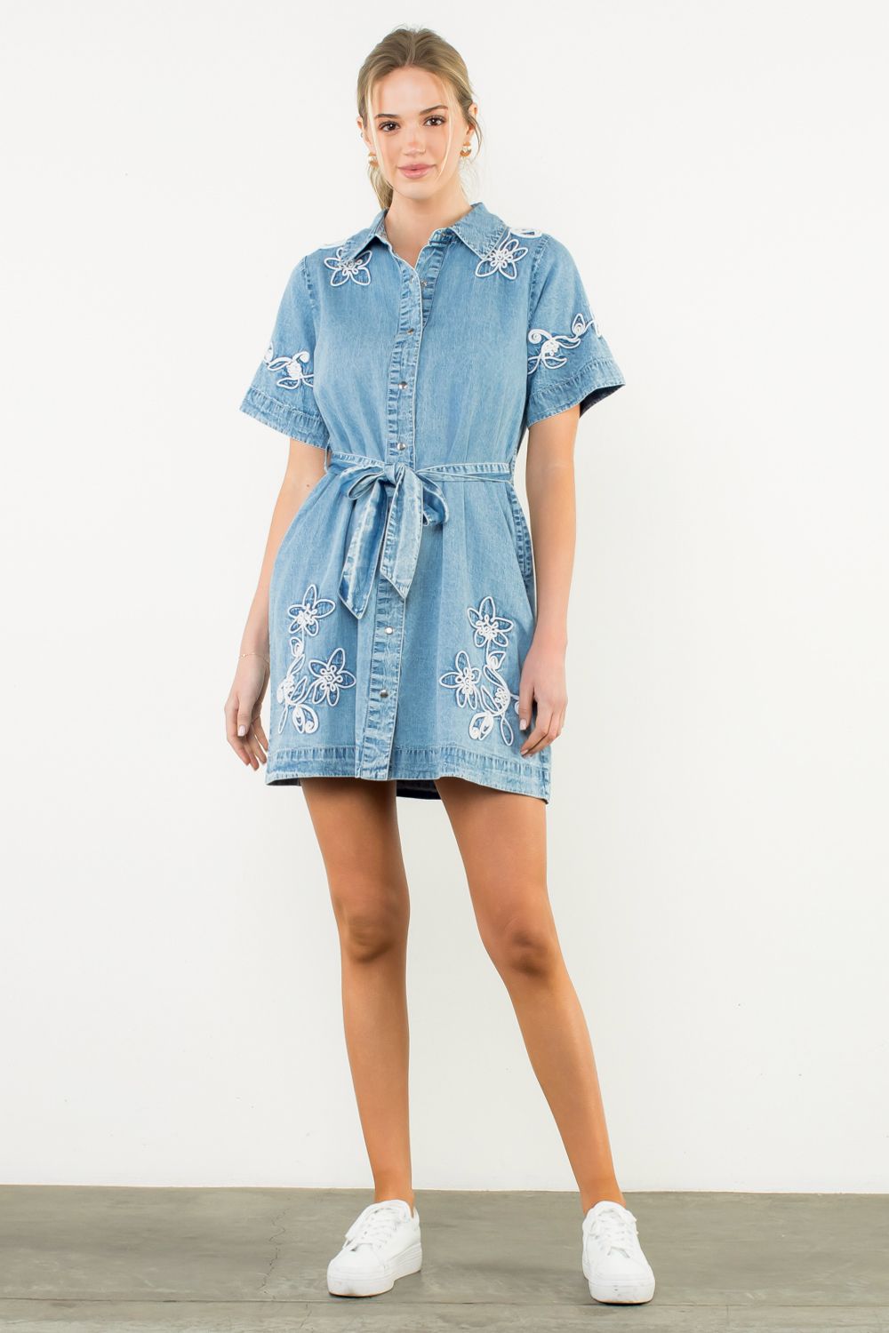 Emb. Denim Dress