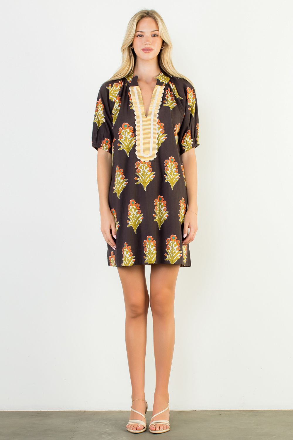 Floral Print Striped Dress