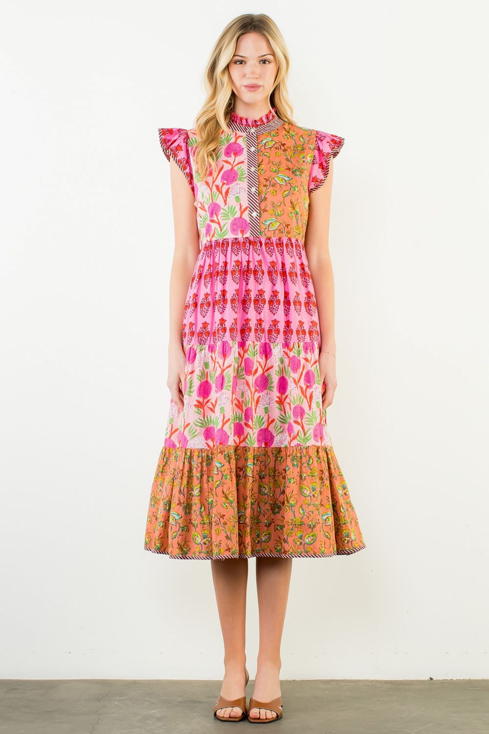 Flutter Slv Patchwork Dress