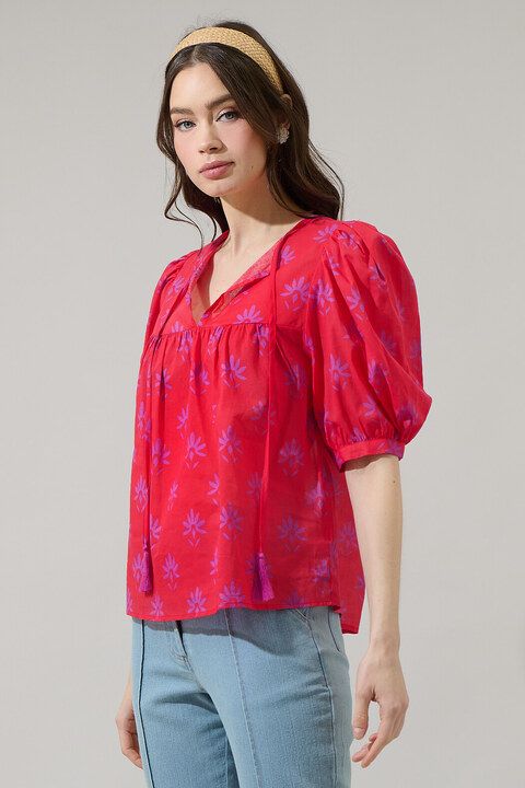 Louisa Split Neck Top