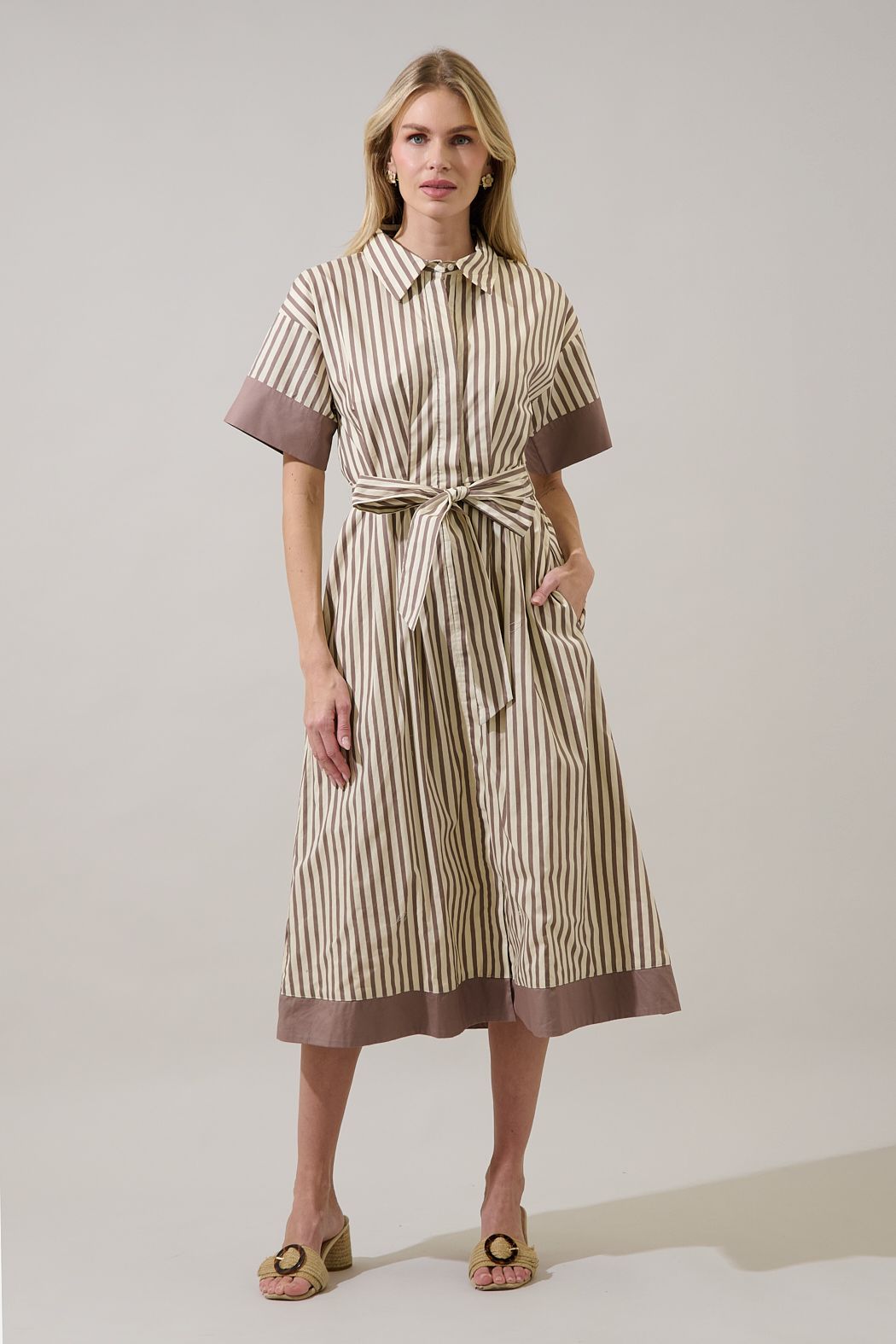 Keina Striped Button Down Dress