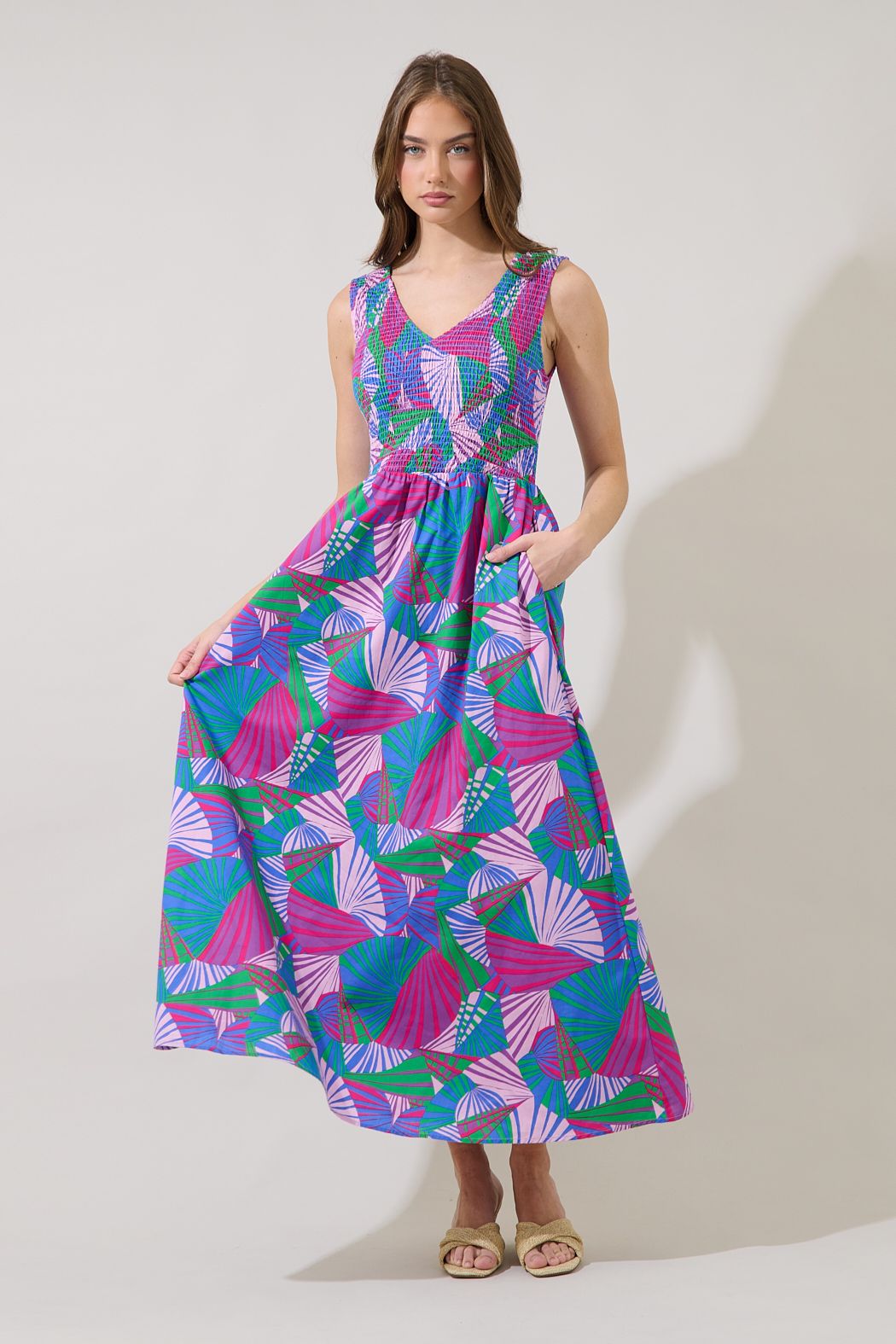 Merisa Smocked Midi Dress