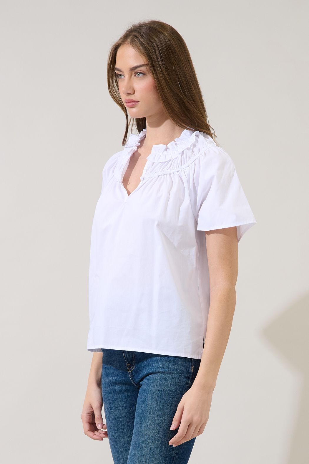 White Smocked SS Top