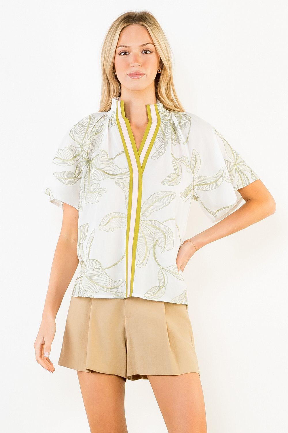 Cream Leaf Shirt