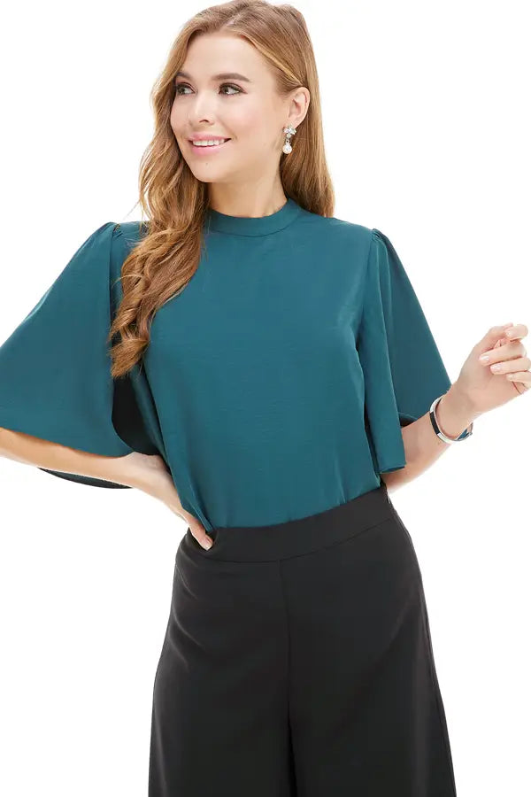 Butterfly Sleeves Woven Top