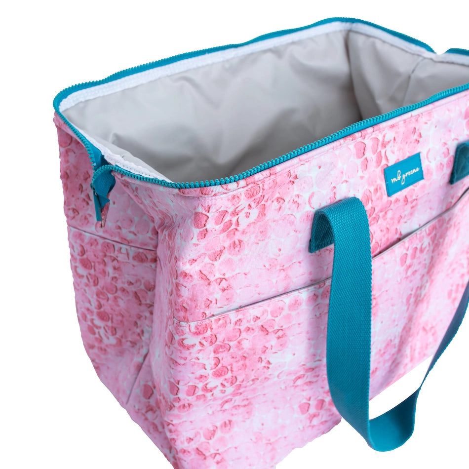 Hinged, Insulated Tote with matching wristlet